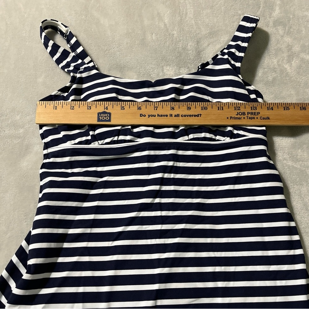 NEW Lands End Tankini Swim Top  Size 6D Blue White Striped UNDERWIRE BRA - Picture 2 of 6
